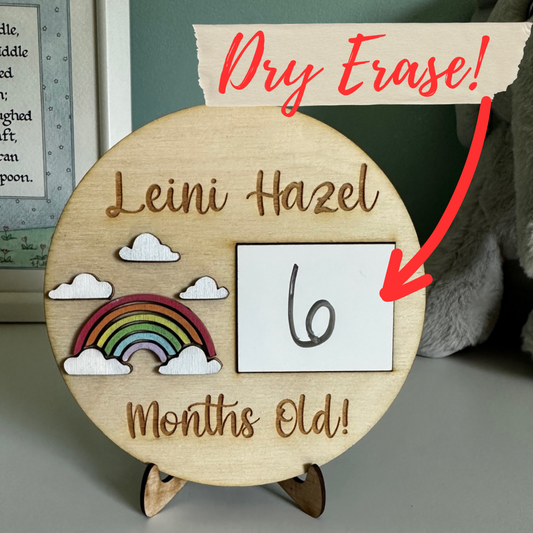 Personalized Rainbow Monthly Milestone Sign