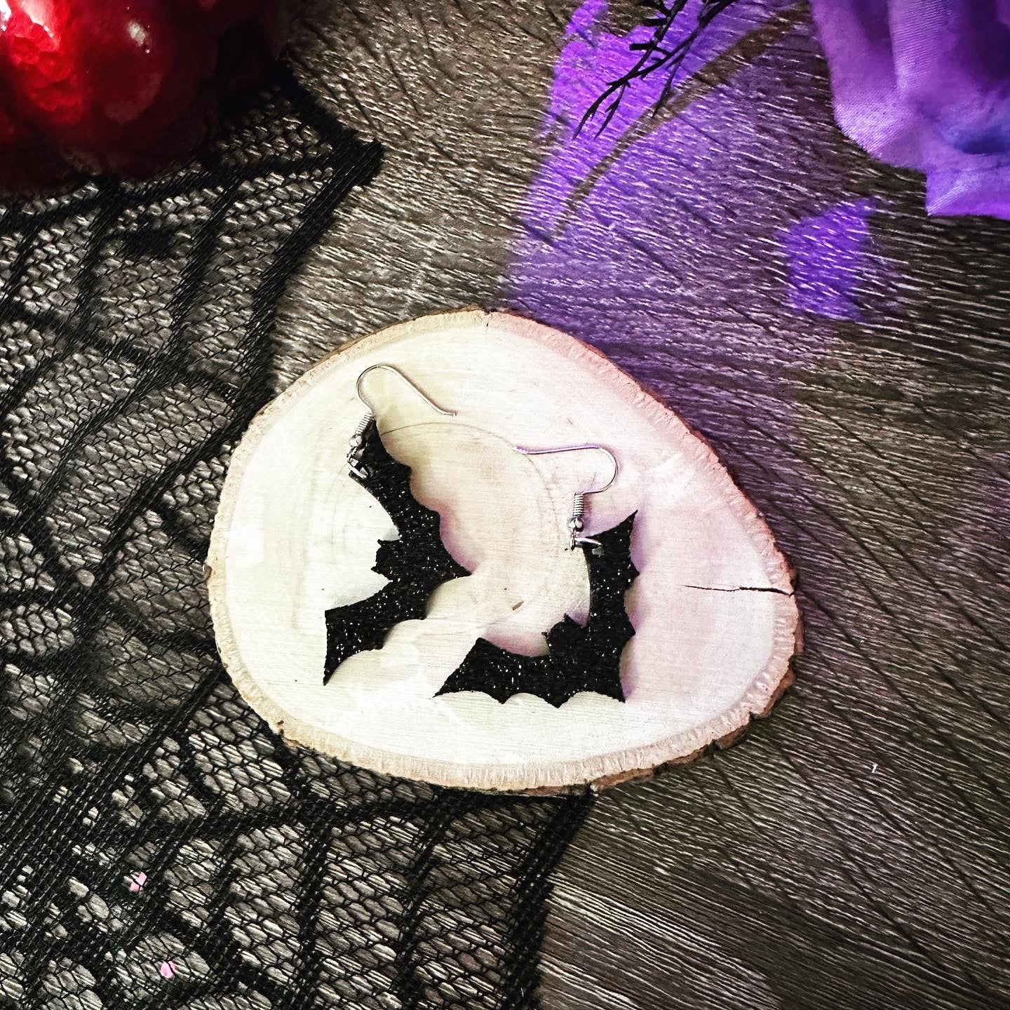 Sparkly Bat Earrings