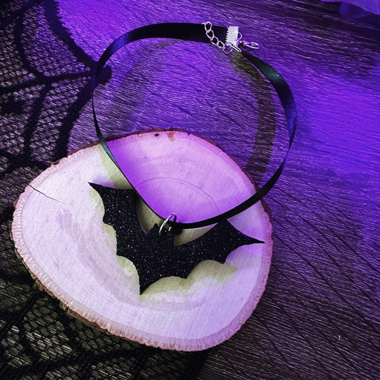 Sparkly Bat Choker Necklace