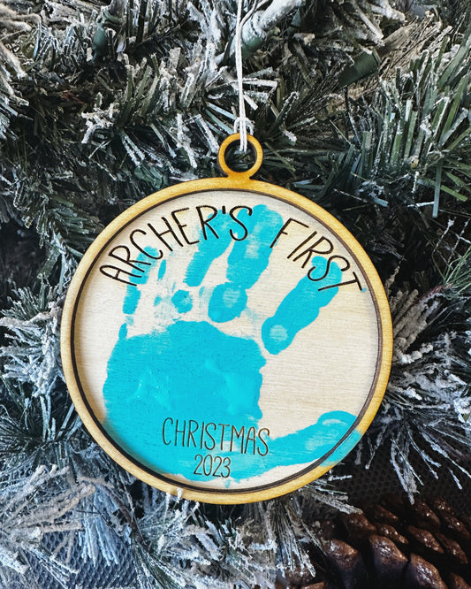 First Christmas Handprint Ornament Kit | Personalized Keepsake Ornament | Baby’s First Christmas