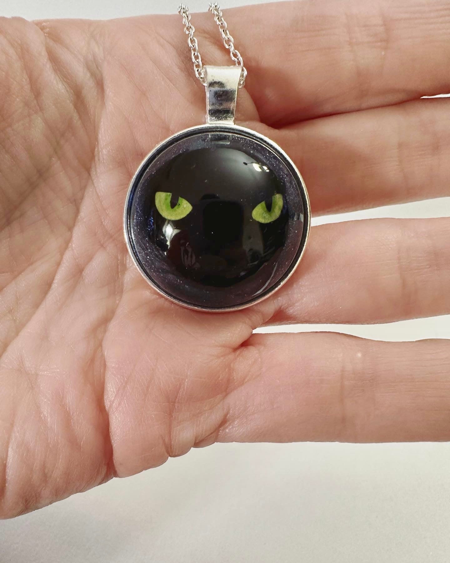 Cat Eye Necklace | Spooky Jewelry | Pet Spirit | Cat Lover Necklace