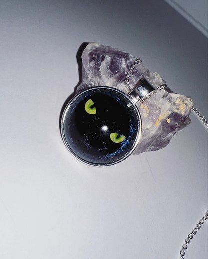 Cat Eye Necklace | Spooky Jewelry | Pet Spirit | Cat Lover Necklace