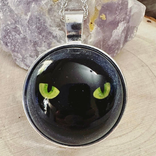 Cat Eye Necklace | Spooky Jewelry | Pet Spirit | Cat Lover Necklace