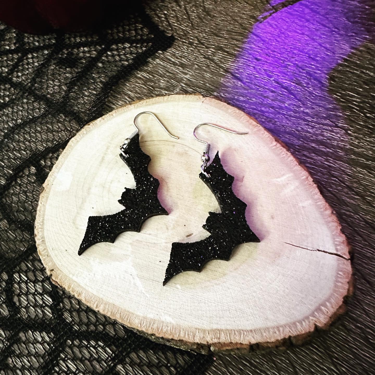 Sparkly Bat Earrings