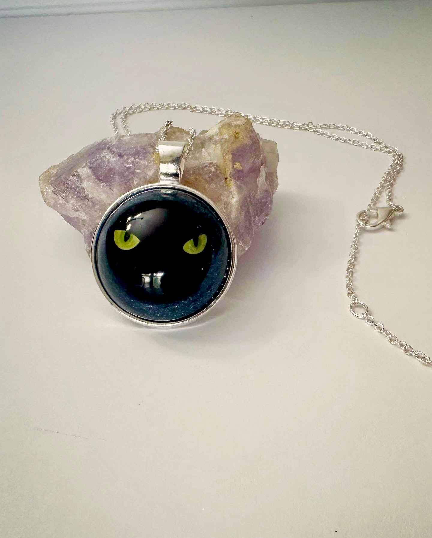 Cat Eye Necklace | Spooky Jewelry | Pet Spirit | Cat Lover Necklace