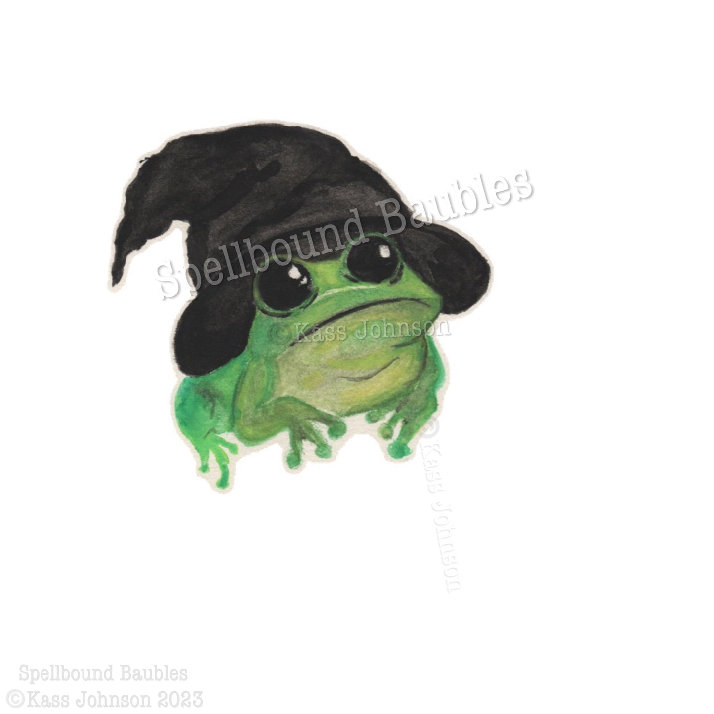 Grumpy Witch Frog Watercolor Print