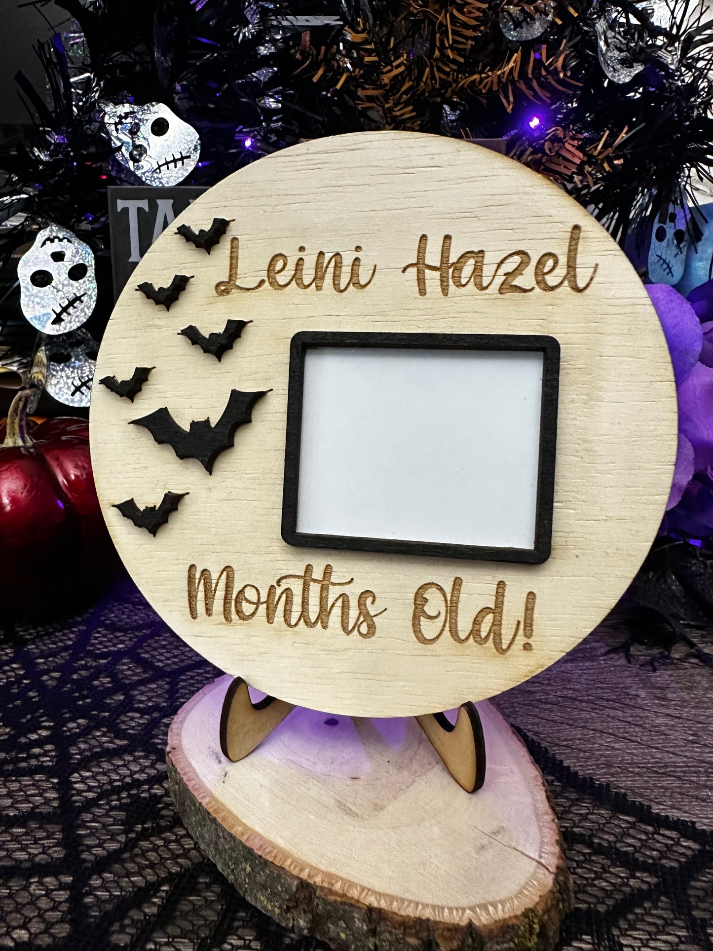 Personalized Bats Dry Erase Milestone Sign