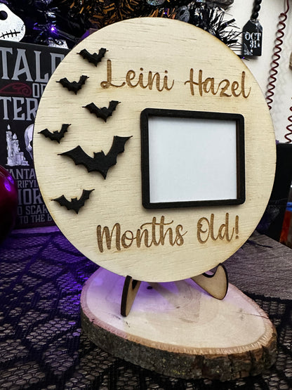 Personalized Bats Dry Erase Milestone Sign