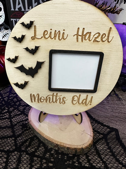 Personalized Bats Dry Erase Milestone Sign