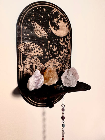 Celestial Mushroom Crystal Shelf