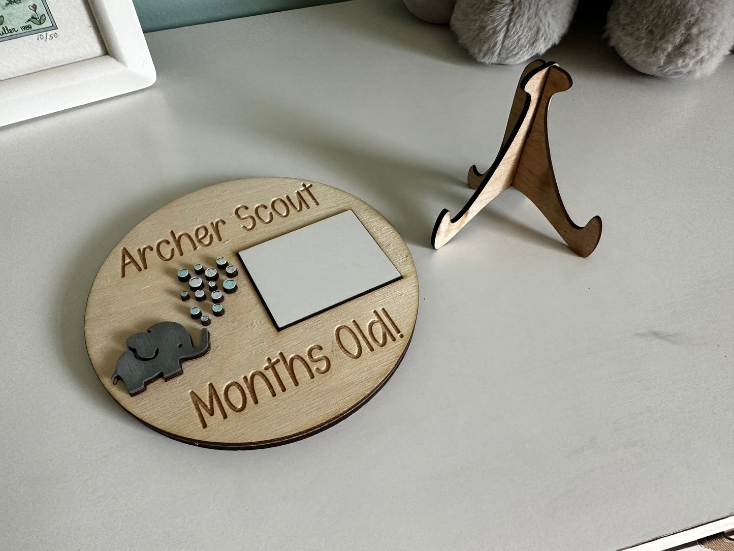 Personalized Elephant Monthly Milestone Sign