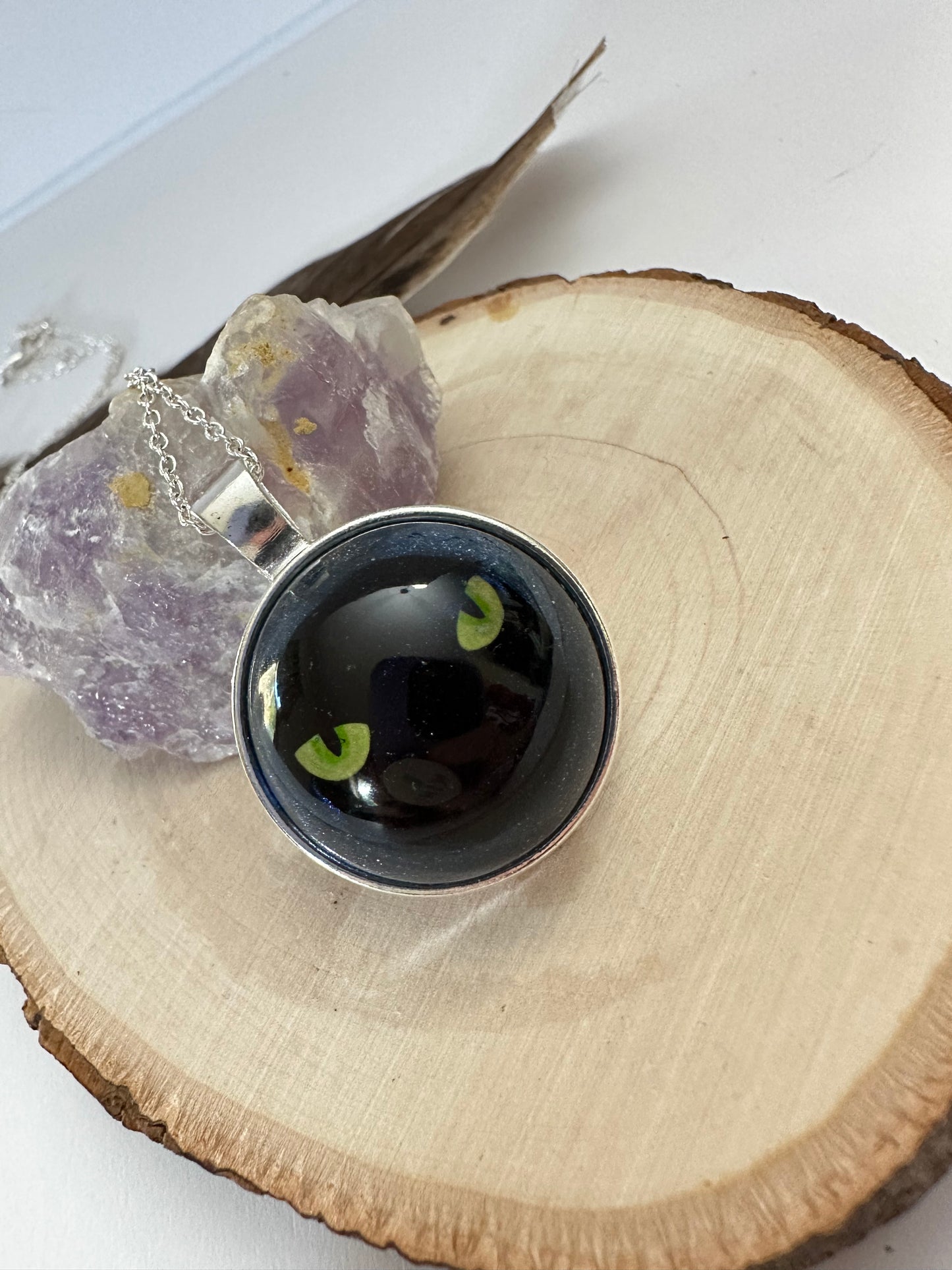 Cat Eye Necklace | Spooky Jewelry | Pet Spirit | Cat Lover Necklace