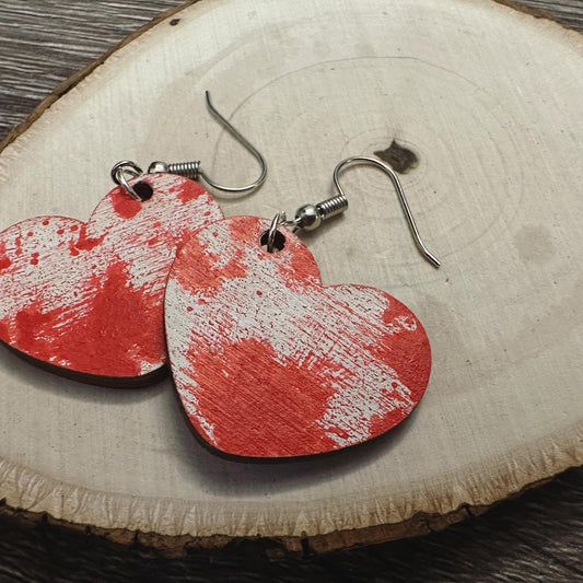 Horror Heart Earrings | Splatter Hearts | Anti-Valentine