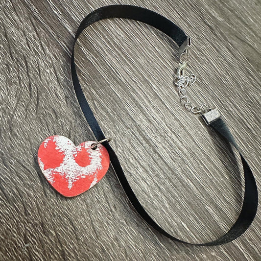 Horror Heart Choker Necklace | Blood Splatter Necklace | Anti-Valentine Gift