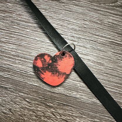 Horror Heart Choker Necklace | Blood Splatter Necklace | Anti-Valentine Gift