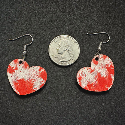 Horror Heart Earrings | Splatter Hearts | Anti-Valentine