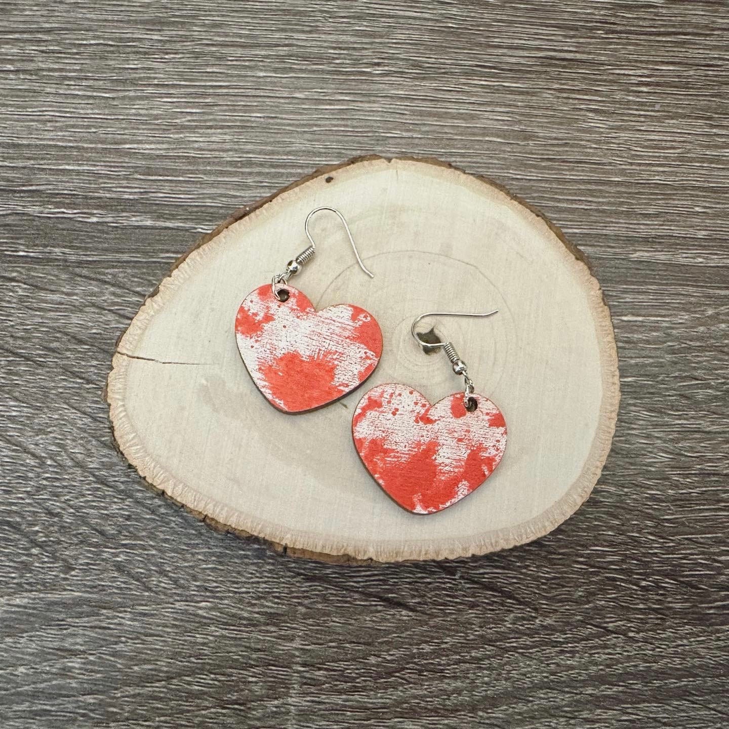 Horror Heart Earrings | Splatter Hearts | Anti-Valentine