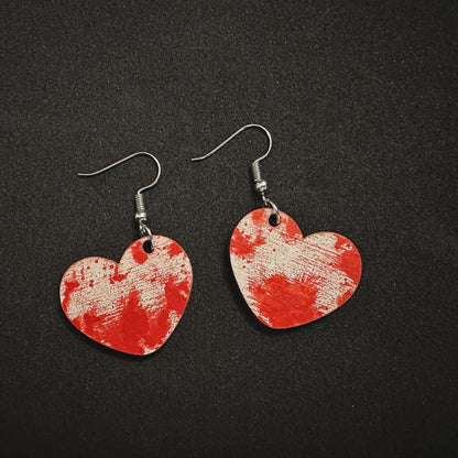 Horror Heart Earrings | Splatter Hearts | Anti-Valentine