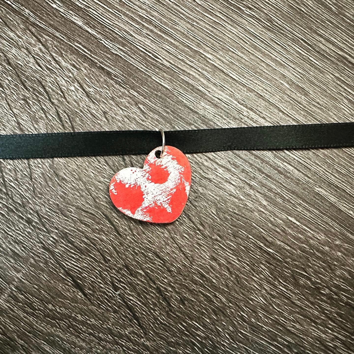 Horror Heart Choker Necklace | Blood Splatter Necklace | Anti-Valentine Gift